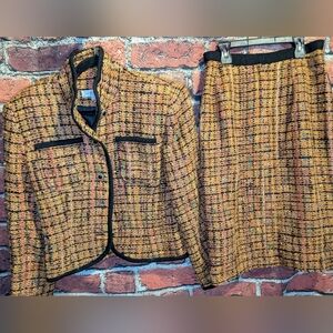 Women's Victor Costa  Plaid Jacket and Skirt Set